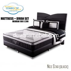 Divan + Kasur Ukuran 180 - Comforta Neo Star Set 180 / Black - Grey